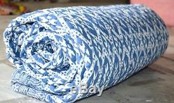 Anthropologie Art King Size Quilt Handmade Blanket Comforter Vintage Look