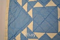 Antique 1900s Patchwork Lady Of The Lake Quilt, Hand Stitched 104 x 90