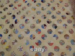 Antique American King Sized Quilt Very Fine Hand Stitched 80 x 88