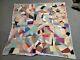 Antique Crazy Quilt Mid 19th Century Hand Stitched Names All Over 74x72
