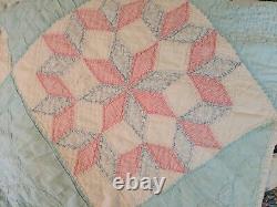 Antique Feed Sack Carpenter Star Patchwork Quilt