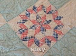 Antique Feed Sack Carpenter Star Patchwork Quilt