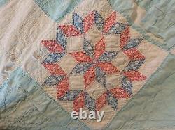 Antique Feed Sack Carpenter Star Patchwork Quilt