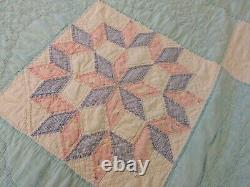 Antique Feed Sack Carpenter Star Patchwork Quilt