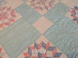 Antique Feed Sack Carpenter Star Patchwork Quilt