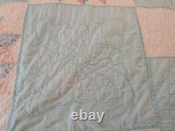 Antique Feed Sack Carpenter Star Patchwork Quilt