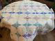 Antique Four Point Star Snow Ball Quilt Hand Sewn Pieced Feed Sack Heirloom Rare
