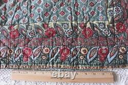 Antique Hand Blocked Country French Quilt c1820-1830Rose Border42LX41W