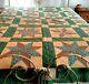 Antique Hand Sewn Patchwork Quilt, 8 Pointed Lemoyne Star Pattern, Early 1900's