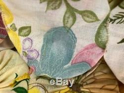 Antique Hand Stitched YO-YO QUILT 84 x 106 Vintage Handmade Never Used