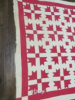 Antique Handmade Cotton Patchwork Quilt Shoo Fly Pattern 68 x 76