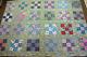 Antique Handmade Hand Quilted Colorful Nine Patch Quilt 84 X 61