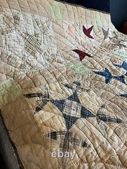 Antique Handmade Quilt Hand sewn Patchwork Primitive
