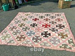 Antique Handmade Quilt with wonderful old vintage farbic