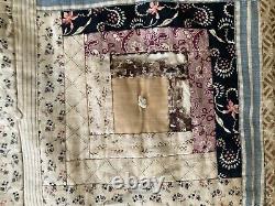 Antique Log Cabin Quilt Handmade Twin 74 X 74 Cutter Rescue Fabulous Fabrics