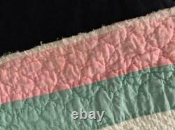 Antique New York Beauty Quilt Pink And Green 83x85 Handstitched