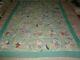 Antique Pinwheel Star Flower Quilt Top Hand Piecedhand Vintage Colorful Curved