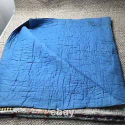 Antique Patchwork Quilt Handsewn Early 1900s Fabric Hand Stitched Calico Indigo