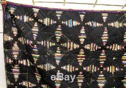 Antique QUILT dated 1881 HAND MADE Museum Quality 60 x 60 vintage old