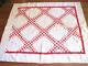 Antique Red And White Irish Chain Quilt Hand Made 76 X 86 Late 1800's Provenance