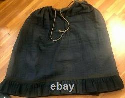 Antique Victorian Black Hand Quilted Cotton Petticoat Skirt
