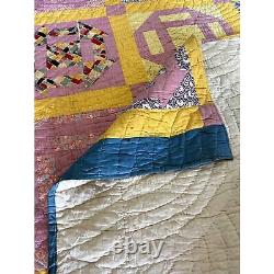 Antique Vintage 1930s Hand Quilted Homemade Quilt Beautiful 68 x 72