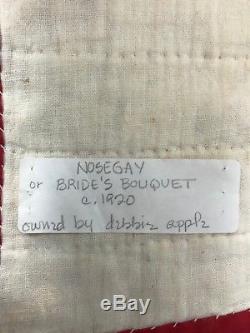Antique Vintage 20's Nosegay Brides Bouquet Quilt Hand Made LRG. 94 X 80
