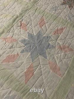 Antique/ Vintage 8 Point Star Pattern Quilt Handmade 81 X 79