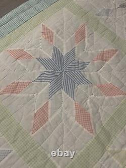 Antique/ Vintage 8 Point Star Pattern Quilt Handmade 81 X 79