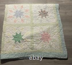 Antique/ Vintage 8 Point Star Pattern Quilt Handmade 81 X 79