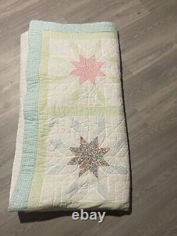 Antique/ Vintage 8 Point Star Pattern Quilt Handmade 81 X 79