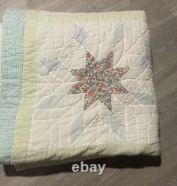 Antique/ Vintage 8 Point Star Pattern Quilt Handmade 81 X 79