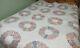 Antique Vintage Dresden Plate Quilt Large Handmade Hand Stitched 94x76 Nice