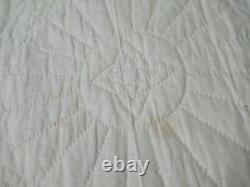 Antique Vintage Dresden Plate Quilt Large handmade hand stitched 94x76 NICE