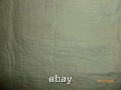 Antique Vintage Hand Stitched Floral Quilt Embroidered 72 X 82 Fence