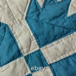 Antique Vintage Quilt Handmade Sewn Bear Paw Patchwork 80 x 79