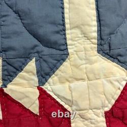 Antique Vintage Quilt Handmade Sewn Bear Paw Patchwork 80 x 79