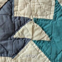 Antique Vintage Quilt Handmade Sewn Bear Paw Patchwork 80 x 79