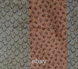 Antique quilt top early brown gray patchwork Civil War Era original 19thc 1800