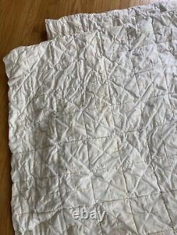 Antique vintage, Cathedral Window? Hand Stitched Quilt 83x80