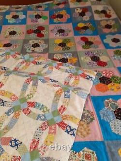 Aplliqued And Hand-Quilted Grandmothers Flower Garden