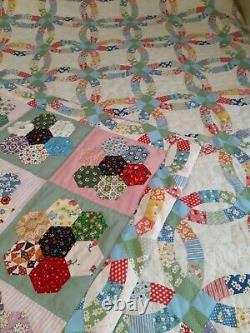 Aplliqued And Hand-Quilted Grandmothers Flower Garden