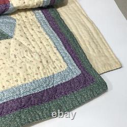 Arch Quilt Tumbling Blocks 1980's Cotton Patchwork 86 x 70 BEAUTIFUL