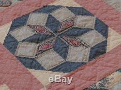 Authentic Collectible Vintage Sampler Combination Exquisite Hand Made Old Quilt