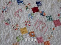 Authentic Vintage Baby Crib QUILT dated 1931 Postage Stamp 5/8pcs