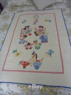 Awesome Vintage Handmade Baby Crib Quilt