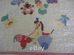 Awesome Vintage Handmade Baby Crib Quilt