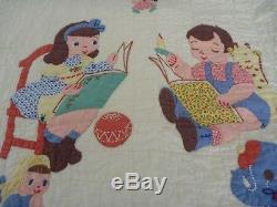 Awesome Vintage Handmade Baby Crib Quilt