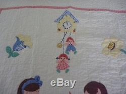 Awesome Vintage Handmade Baby Crib Quilt