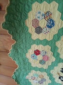 Beautiful Antique Hand Stitched 76x58 Quilt
